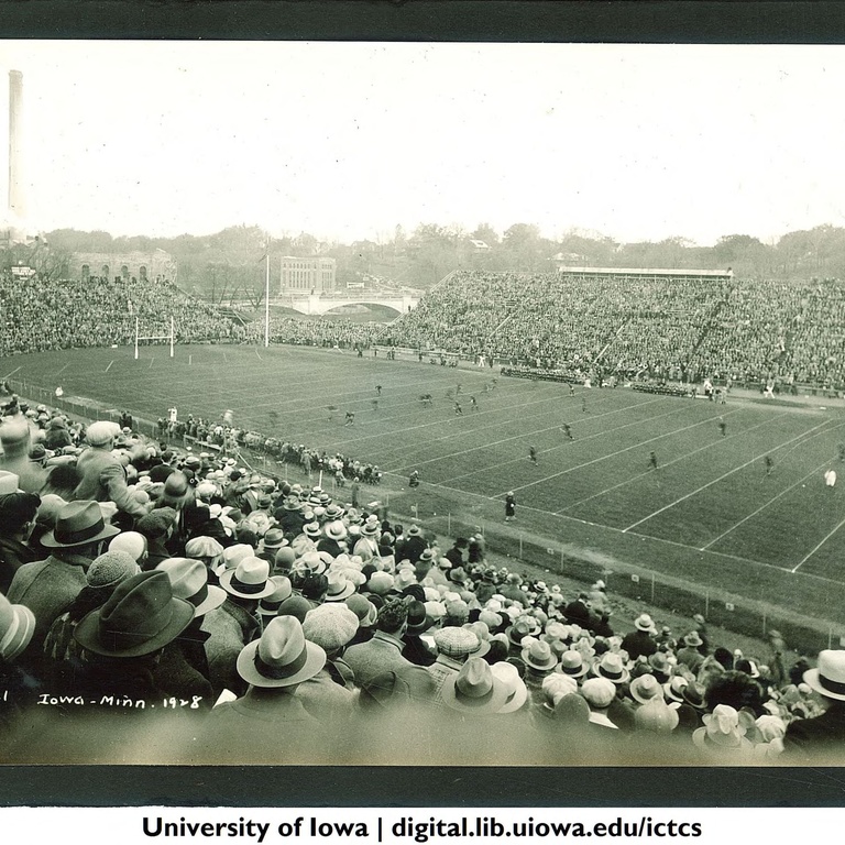 Iowa-Minnesota homecoming football game at Iowa Field