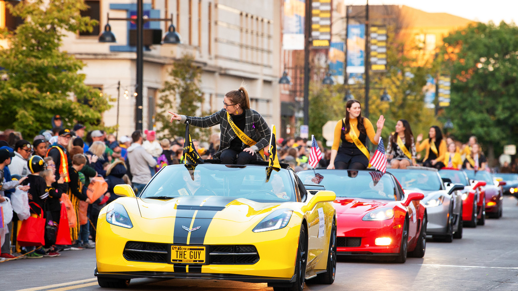 corvettes in the homecoming parade